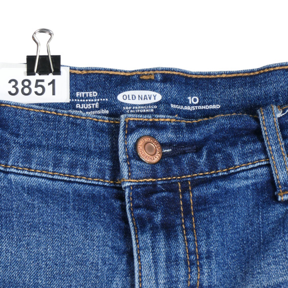 Old Navy Denim Shorts Women Size 10 Blue Stretch Cuffed Pockets Casual Summer - Picture 3 of 5